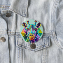 Colourful Geometric Giraffe Head