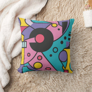 Colourful geometric in different colours throw pillow