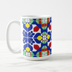 Colourful Geometric Inspired Floral Pattern Coffee Mug