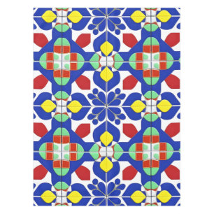 Colourful Geometric Inspired Floral Pattern Tablecloth