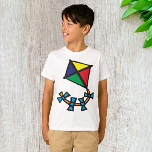 Colourful Geometric Kite with Bow Tail T-Shirt