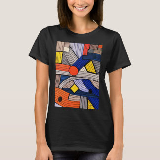 Colourful Geometric Lines Hand-Drawn T-Shirt