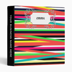 Colourful Geometric Lines Stripes Multi Binder