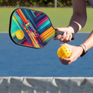 Colourful Geometric Lines with pickleball Paddle
