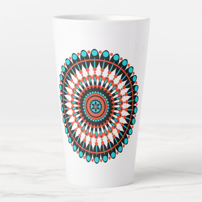 Colourful Geometric Mandala Art-46456 Latte Mug (Front)