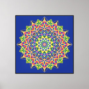 Colourful Geometric Mandala Canvas Print