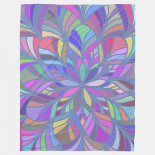 Colourful Geometric Mandala Closeup Fleece Blanket