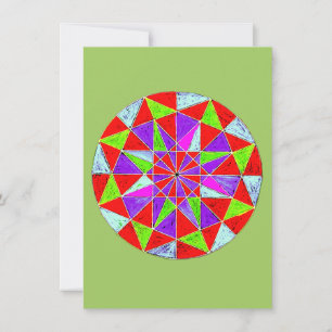 Colourful Geometric Mandala Design Card