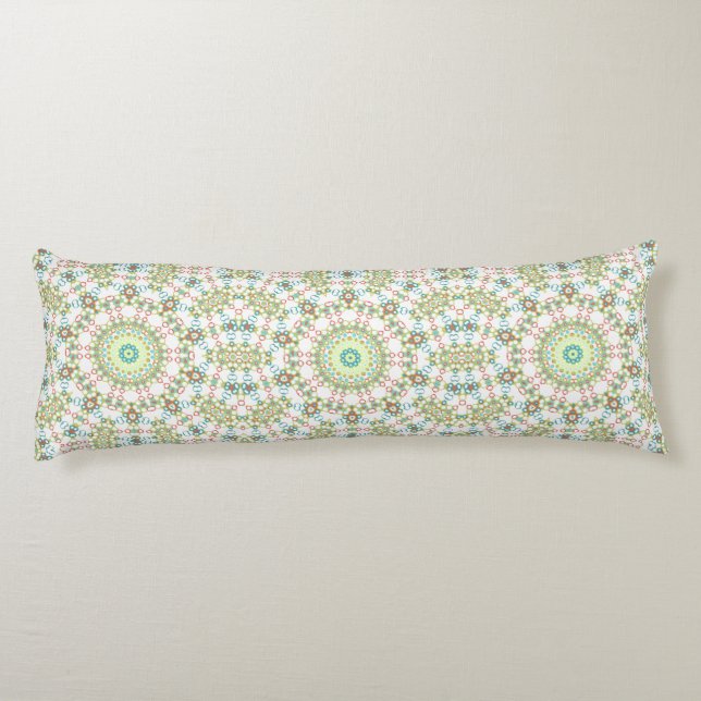 Colourful Geometric Mandala Pattern Body Pillow (Back)