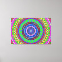 Colourful Geometric Mandala Stretched Canvas Print