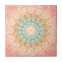 Colourful Geometric Mandala Tile - Original Digita