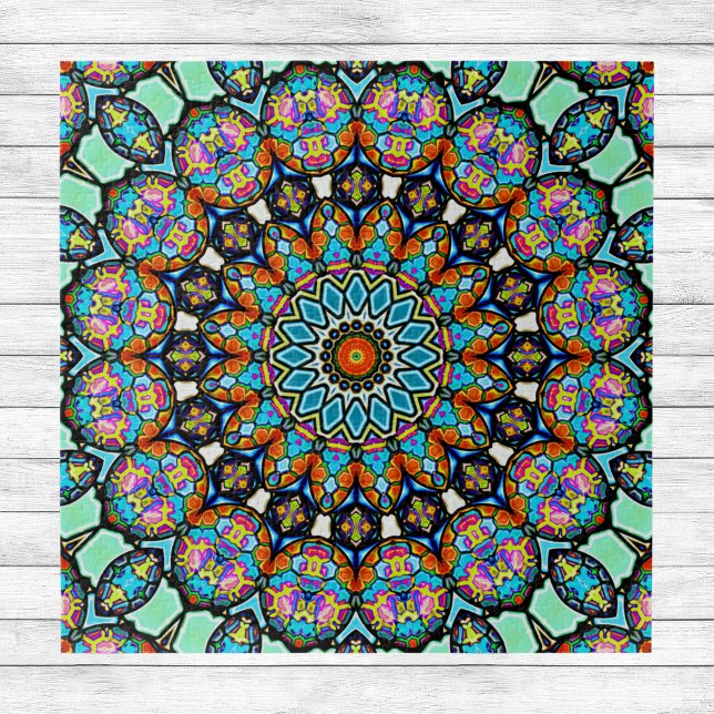 Colourful Geometric Mandala Turquoise Blown Glass  Jigsaw Puzzle (Creator Uploaded)
