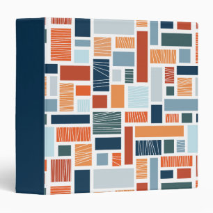 Colourful geometric Mid Century style design Binder