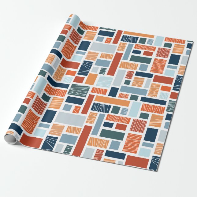 Colourful geometric Mid Century style design Wrapping Paper (Unrolled)
