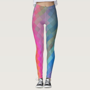 Colourful Geometric Modern Diamond Pattern #8 Leggings