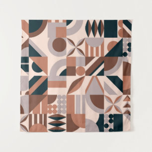 Colourful geometric mosaic, abstract background. tapestry