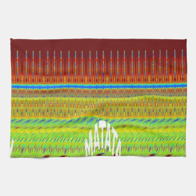 Colourful Geometric Motif Art Print Kitchen Towel (Horizontal)