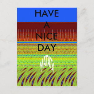 Colourful Geometric Motif Art Print Postcard