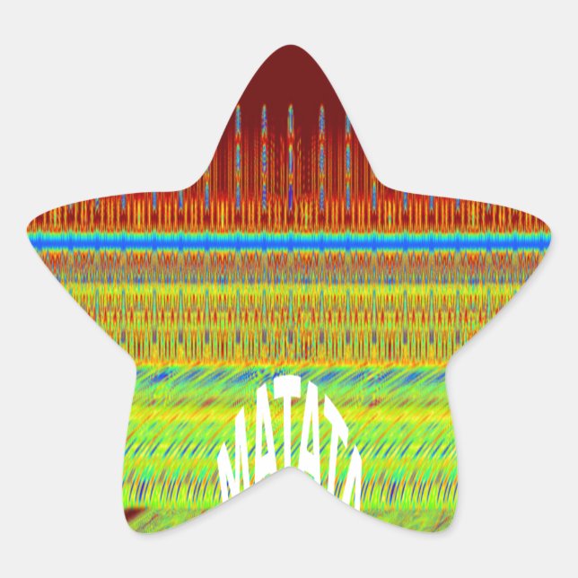 Colourful Geometric Motif Art Print Star Sticker (Front)