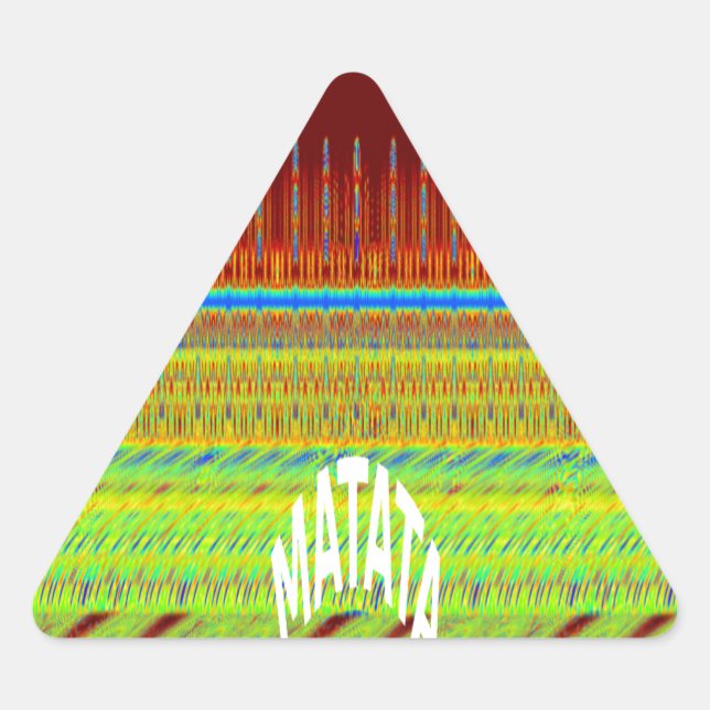 Colourful Geometric Motif Art Print Triangle Sticker (Front)