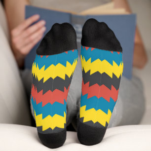 Colourful Geometric Pair of Flip Flops Socks