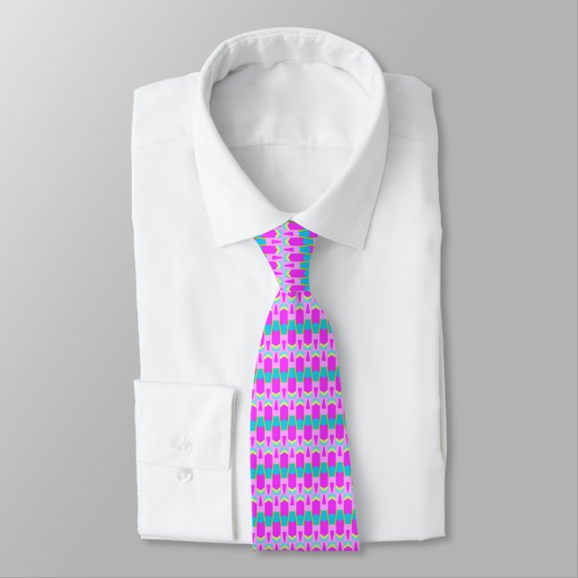 Colourful Geometric Pattern 04 Tie (Tied)