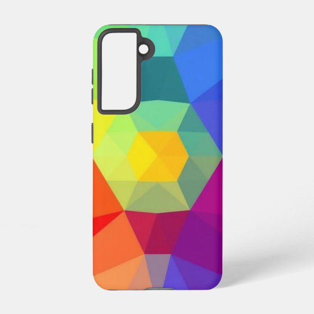 Colourful Geometric Pattern Abstract Design Samsung Galaxy S21 Case (Back)