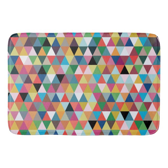 Colourful Geometric Pattern Bath Mat (Front)