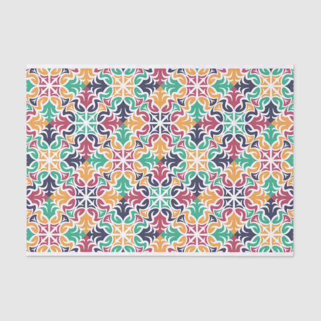 Colourful geometric pattern decoupage tissue paper (Front)