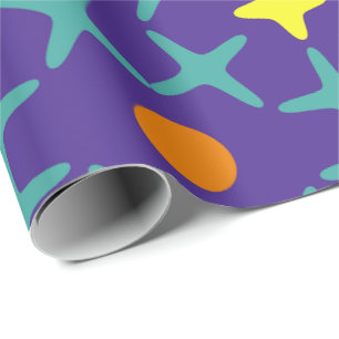 Colourful geometric pattern featuring blue cross  wrapping paper