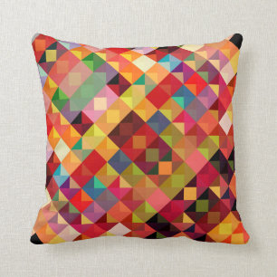 Colourful Geometric Pattern Fine Art Throw Pillow