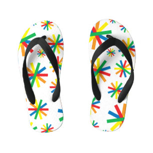 Colourful Geometric Pattern Geometric Art Geometri Kid's Flip Flops
