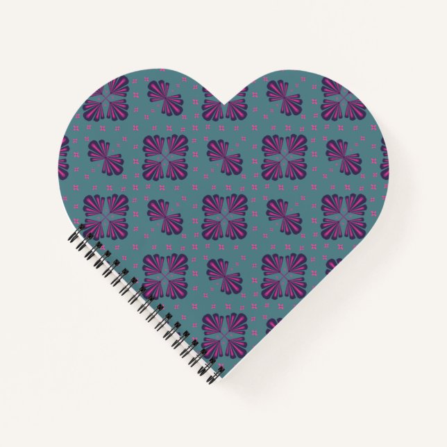 Colourful Geometric Pattern in Classic Retro Style Notebook (Front)
