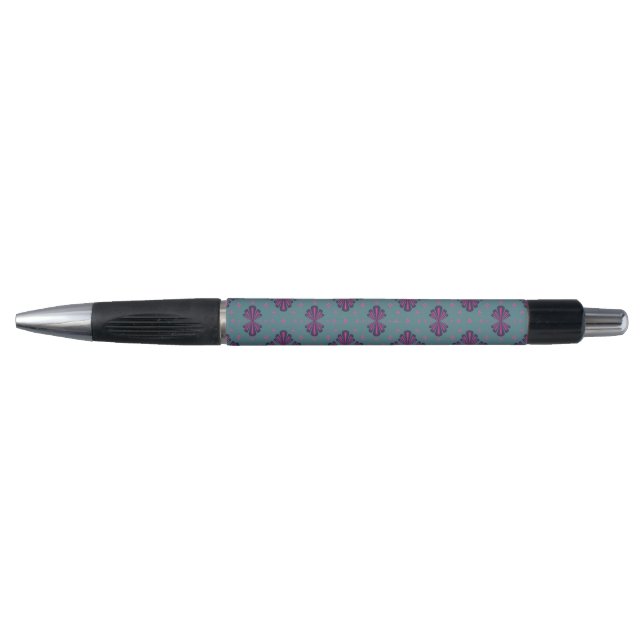 Colourful Geometric Pattern in Classic Retro Style Pen (Front)
