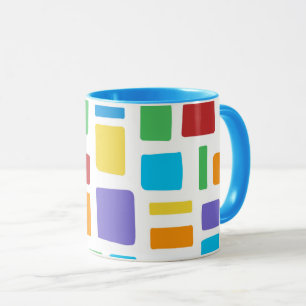 Colourful geometric pattern in happy colours mug