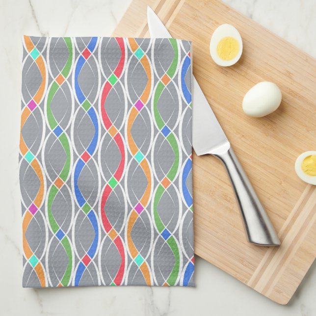 Colourful geometric pattern. kitchen towel (Quarter Fold)