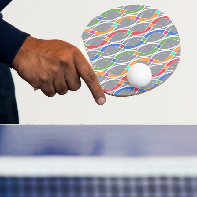 Colourful geometric pattern. ping pong paddle (Insitu)