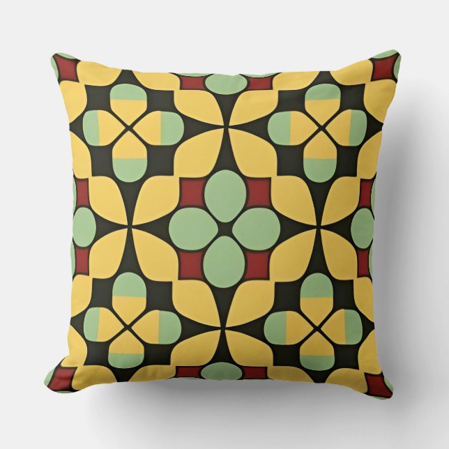 Colourful Geometric Pattern Symmetrical Abstract Throw Pillow (Front)