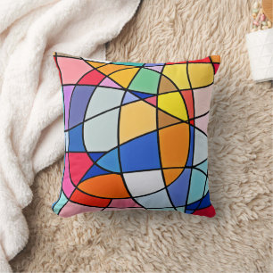 Colourful Geometric Pattern Throw Pillow