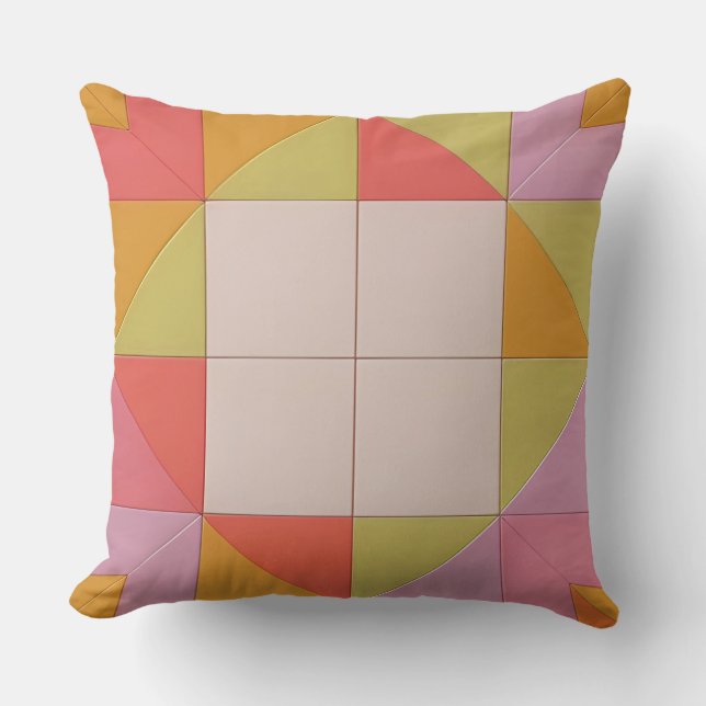 Colourful Geometric Pattern Throw Pillow (Front)