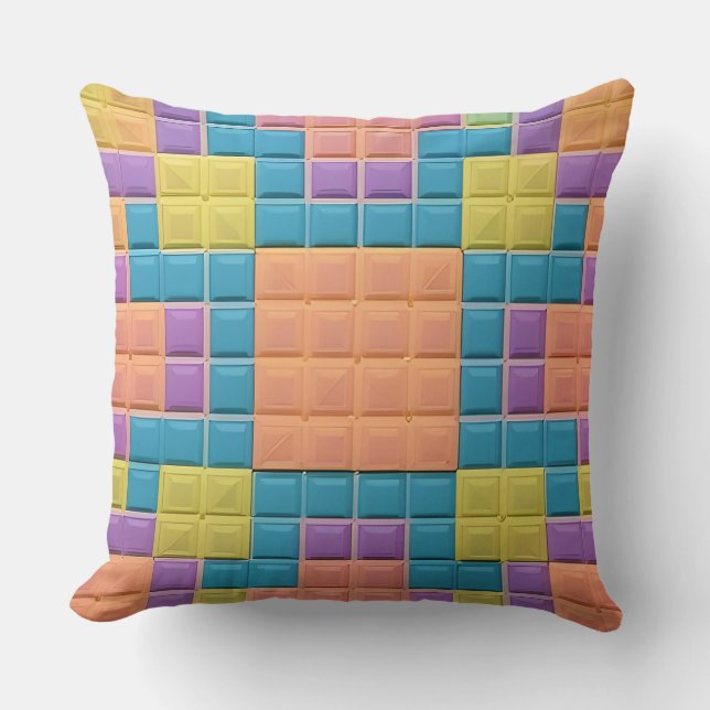 Colourful Geometric Pattern Throw Pillow (Front)