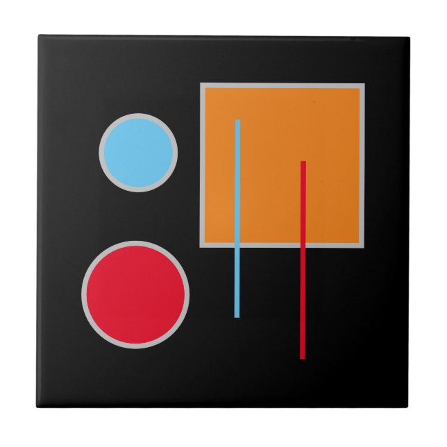 Colourful Geometric Pattern Tile (Front)