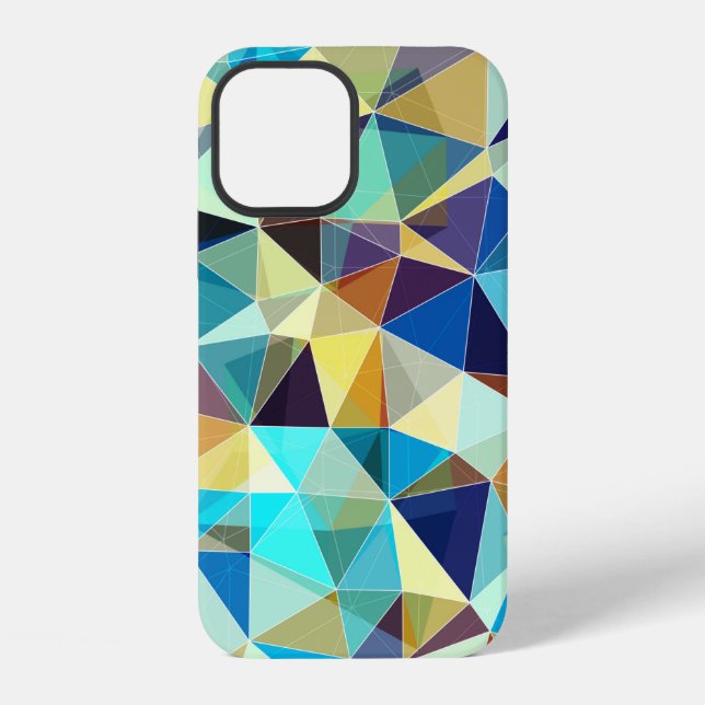 Colourful geometric pattern, triangles background, iPhone case (Back)