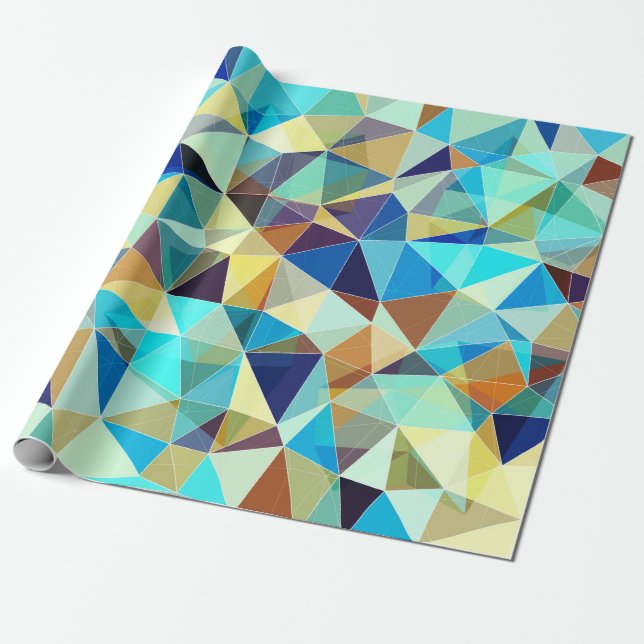 Colourful geometric pattern, triangles background, wrapping paper (Unrolled)