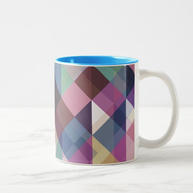 Colourful Geometric Pattern Two-Tone Coffee Mug (Right)