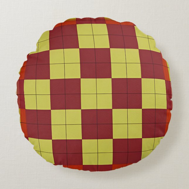Colourful Geometric Pattern with Abstract Shapes Round Pillow (Front)