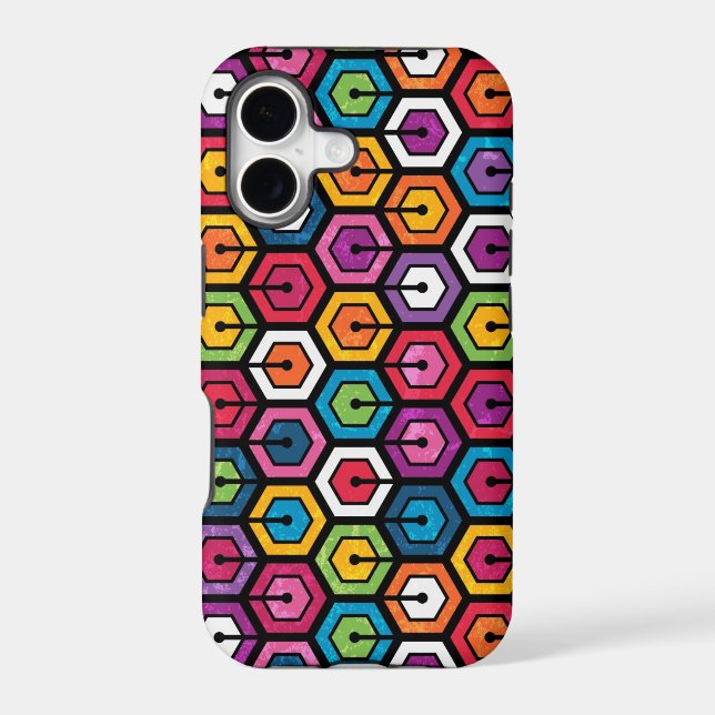 Colourful geometric pattern with hexagons (Back)