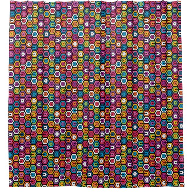Colourful geometric pattern with hexagons (Front)
