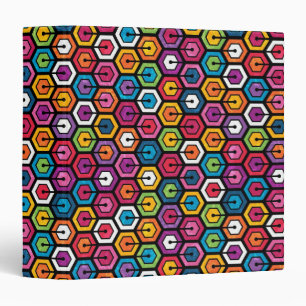 Colourful geometric pattern with hexagons binder