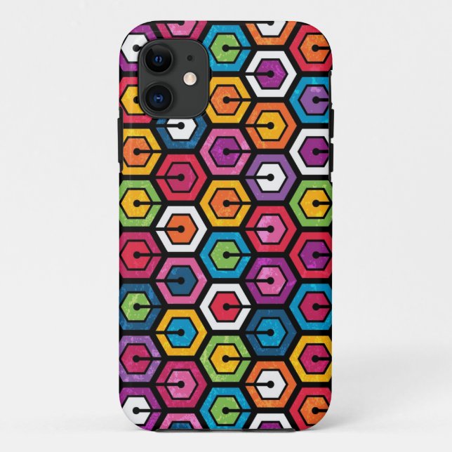 Colourful geometric pattern with hexagons Case-Mate iPhone case (Back)